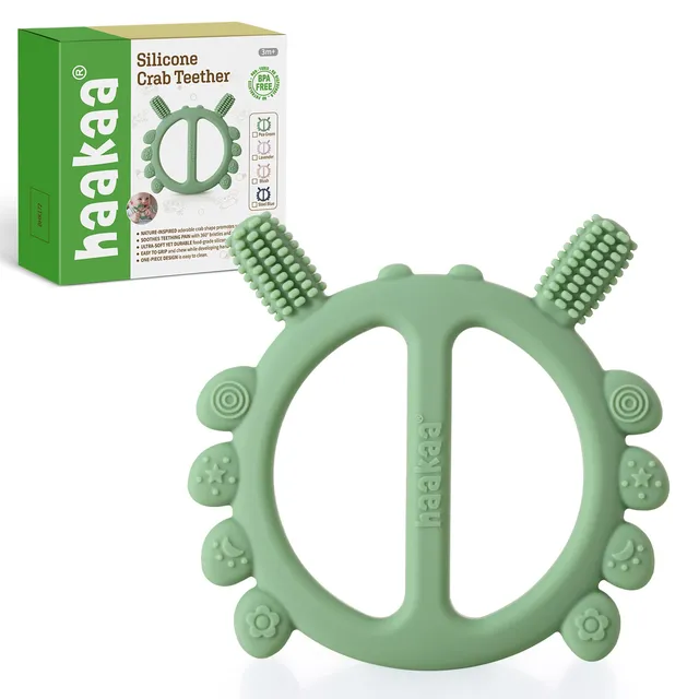 haakaa-silicone-crab-baby-teether-with-360-toothbrush-head-food-grade-silicone-p image 1