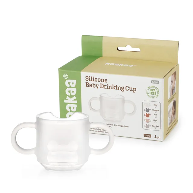 haakaa-silicone-baby-drinking-cup-easy-grip-drop-proof-open-cup-for-independent- image 1