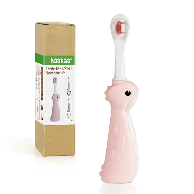 haakaa-dinosaur-toddler-toothbrush-with-soft-bristles-and-non-slip-silicone-hand image 1