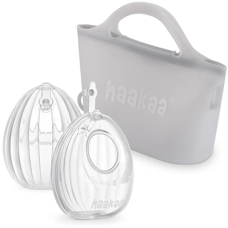 haakaa-wearable-silicone-breast-pump-with-steriliser-bag-2-in-1-hands-free-milk- image 1