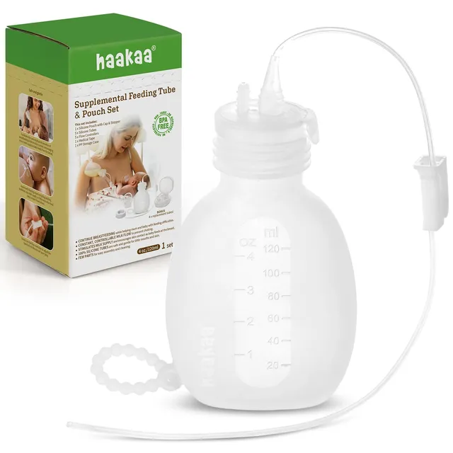 haakaa-supplemental-nursing-system-with-5-silicone-feeding-tubes-sns-breastfeedi image 1