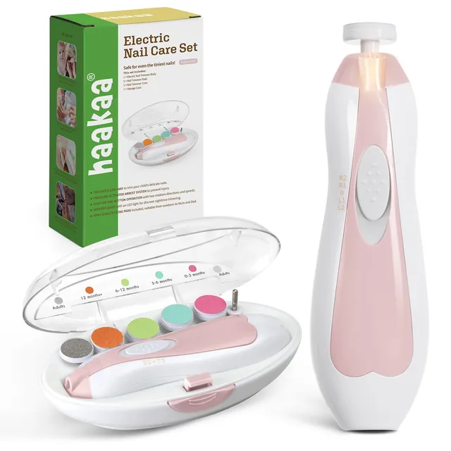 haakaa-baby-nail-trimmer-electric-safe-nail-file-manicure-kit-with-6-grinding-he image 1