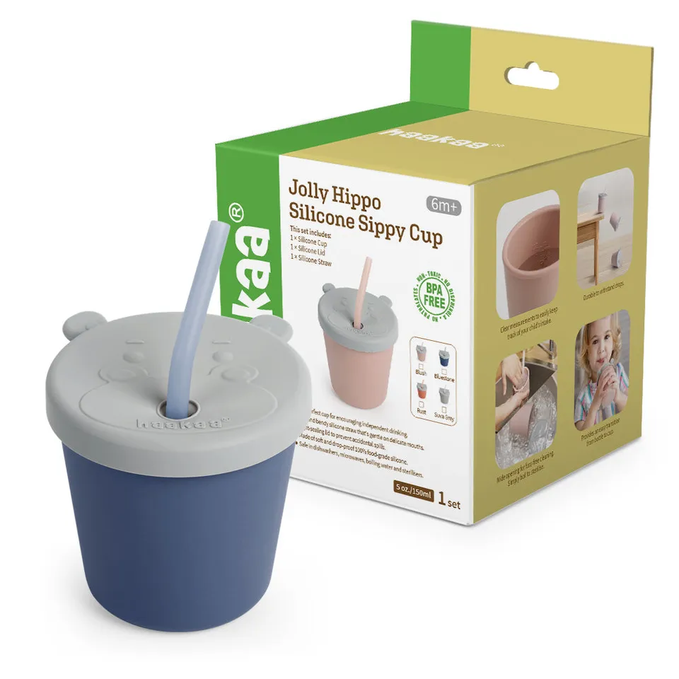 haakaa-jolly-hippo-silicone-sippy-cup-1-pk image 1