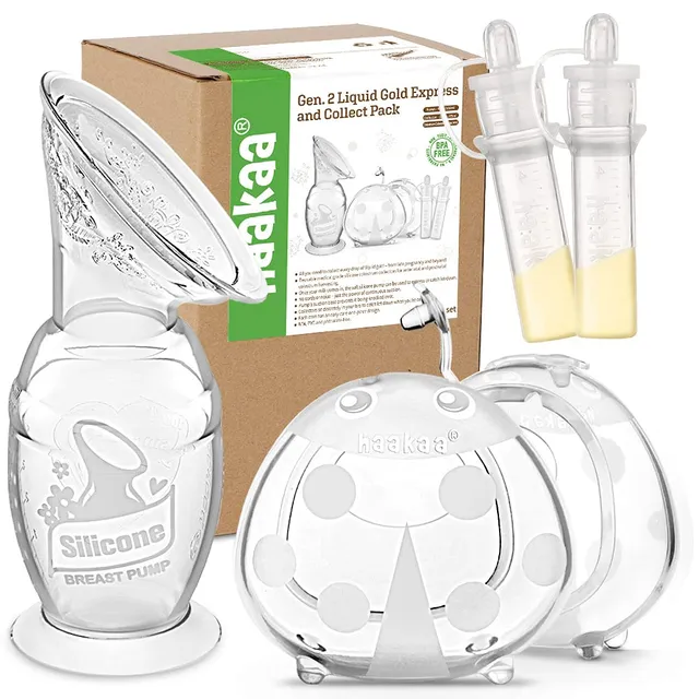 haakaa-manual-breast-pump-ladybug-breast-milk-collector-colostrum-collector-set- image 1