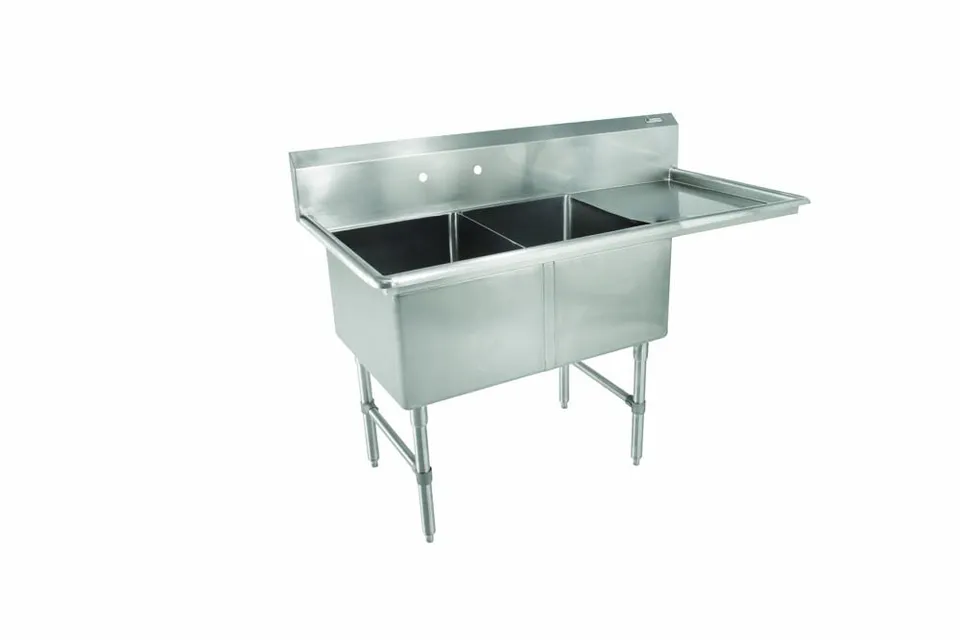 john-boos-2b18244-1d18r-b-series-2-compartment-sink-with-right-drain-board-18-x- image 1