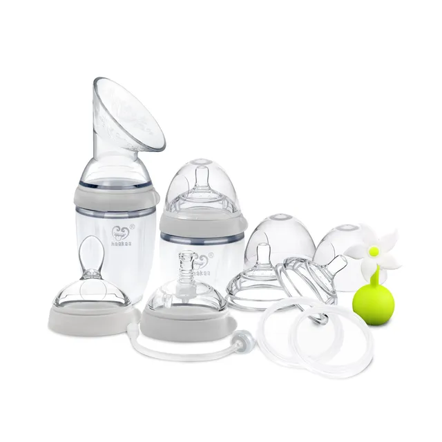 haakaa-gen-3-premium-pack-5-in-1-silicone-pump-bottle-and-feeding-system image 1