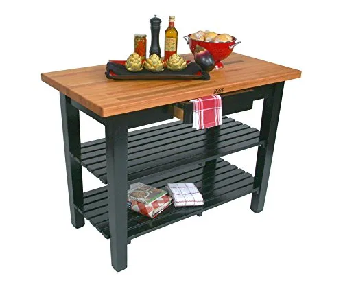 john-boos-oc-oak-country-table-blended-butcher-block-top-48-w-x-30-d-one-shelf-b image 1