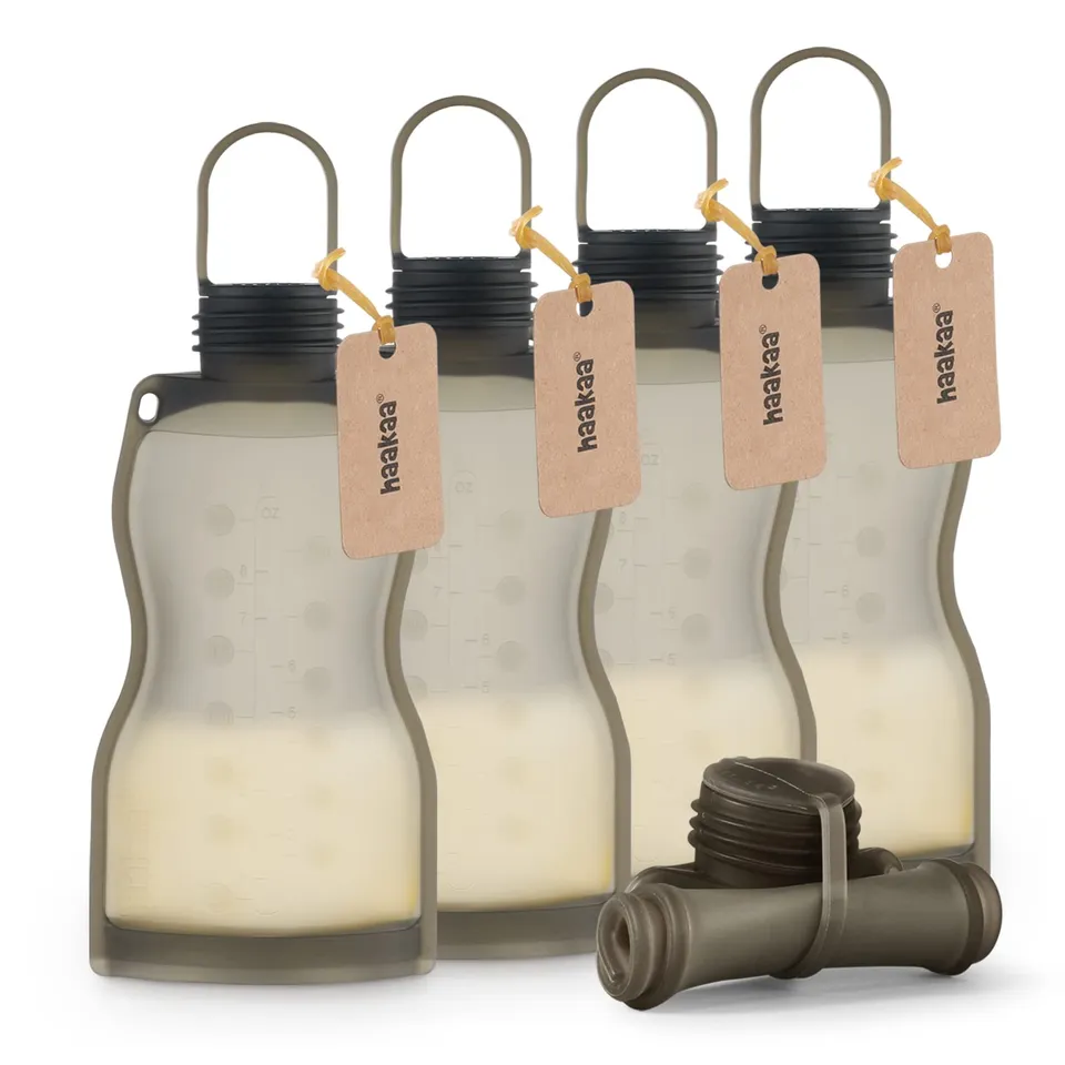 haakaa-silicone-breast-milk-storage-bags-9oz-260ml-reusable-leakproof-bpa-free-d image 1