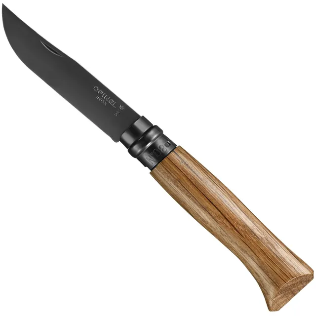 opinel-no-08-black-oak-folding-knife-anodized-matte-black-blade-virobloc-second- image 1
