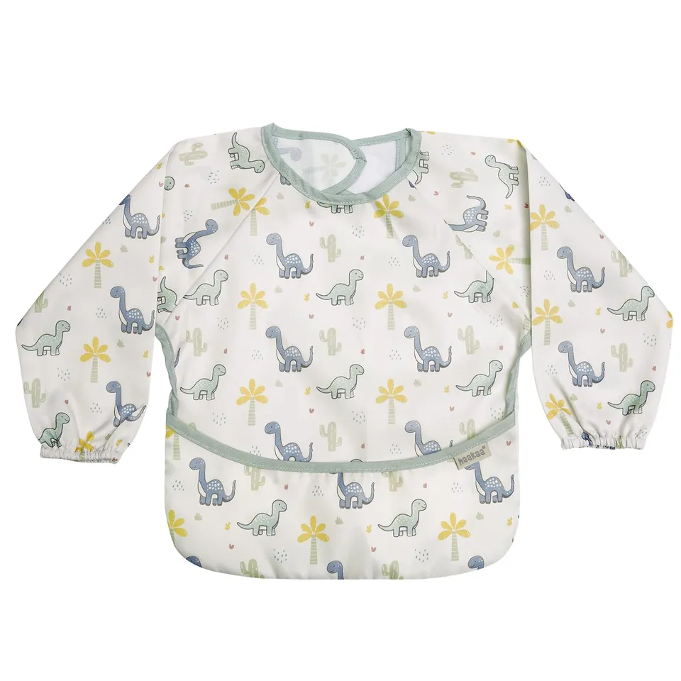 haakaa-long-sleeve-baby-bib-waterproof-adjustable-smock-bib-for-eating-painting- image 1