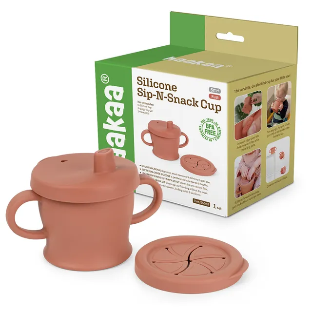 haakaa-silicone-sip-n-snack-cup-8-oz-2-in-1-sippy-cup-and-snack-container image 1