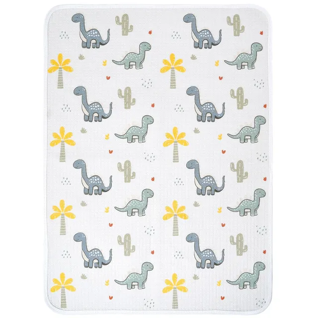 haakaa-waterproof-changing-pad-liner-100-cotton-soft-breathable-19-5-x-27-5-dino image 1