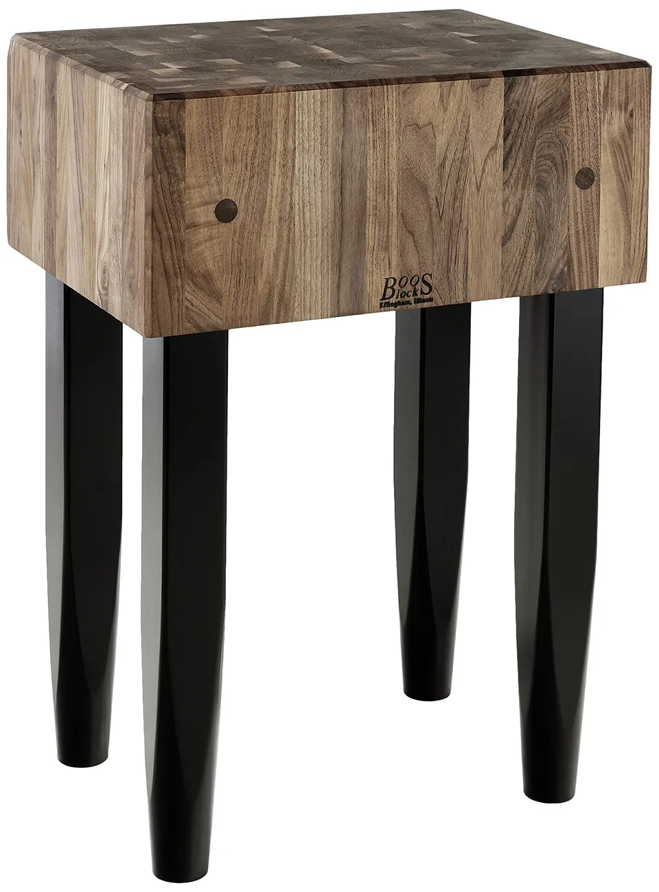 john-boos-pca2-walnut-butcher-block-with-black-legs-24x18x10-end-grain-usa-made image 1