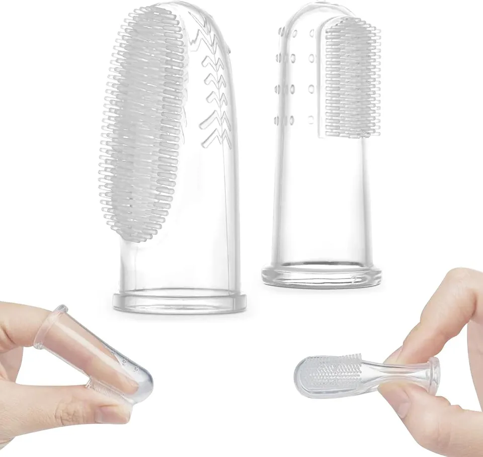 haakaa-silicone-baby-finger-toothbrush-set-2-pack-s-l-with-storage-case-360-bris image 1