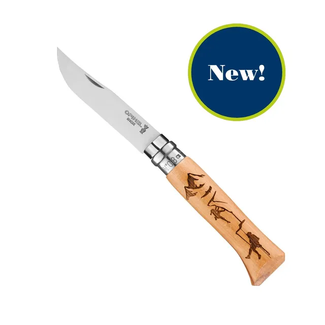 opinel-no-08-engraved-handle-folding-knife-alpine-adventures image 1