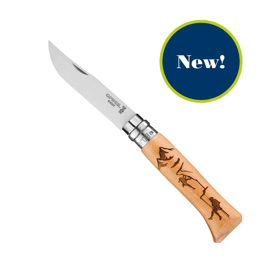 opinel-no-08-engraved-handle-folding-knife-alpine-adventures image 1