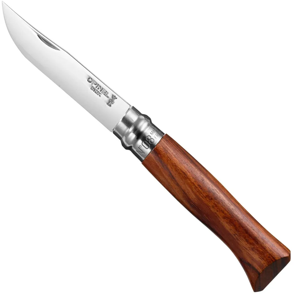 opinel-no-08-padouk-polished-stainless-steel-folding-knife image 1