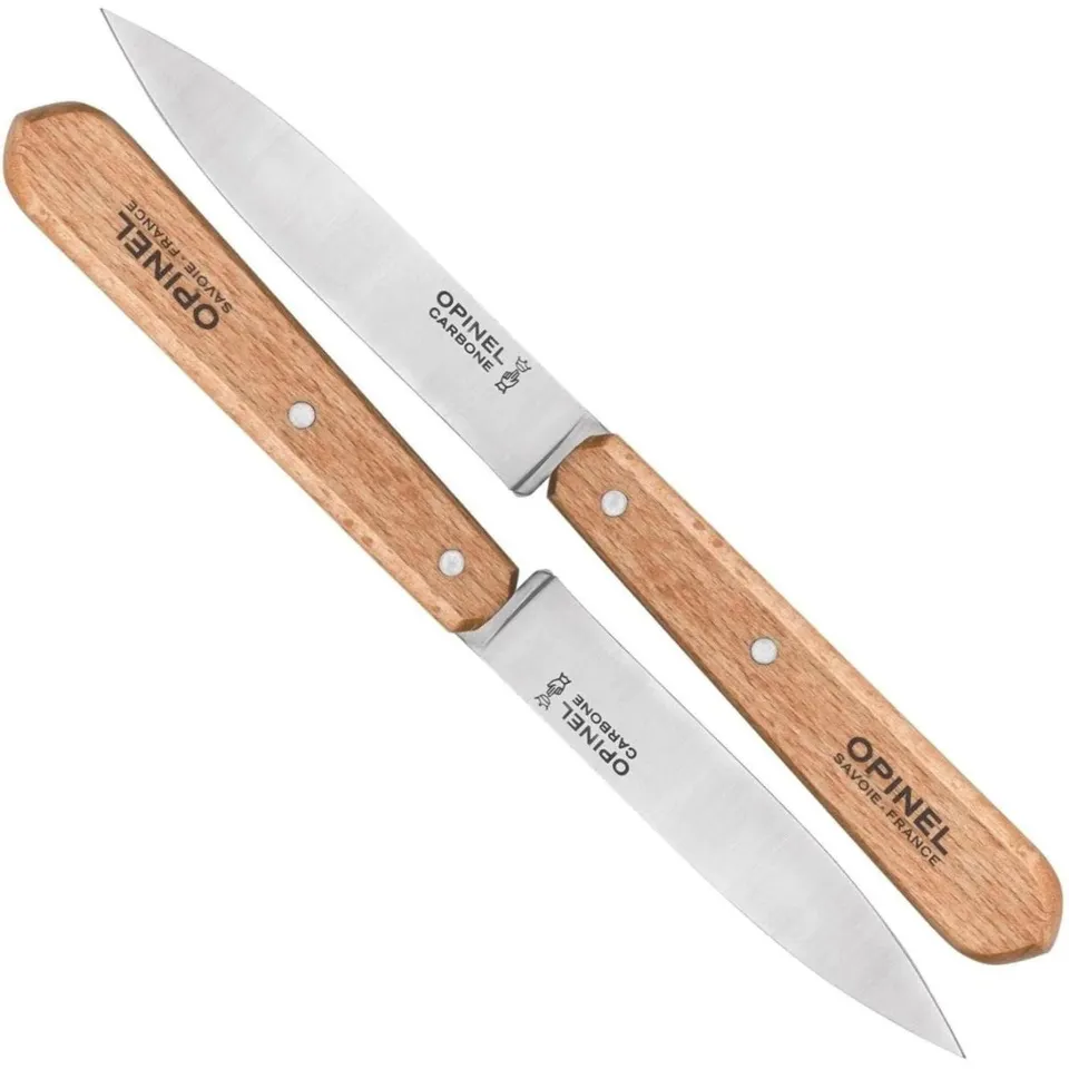 opinel-no-102-carbon-steel-paring-knives-set-of-2-beechwood-handles image 1