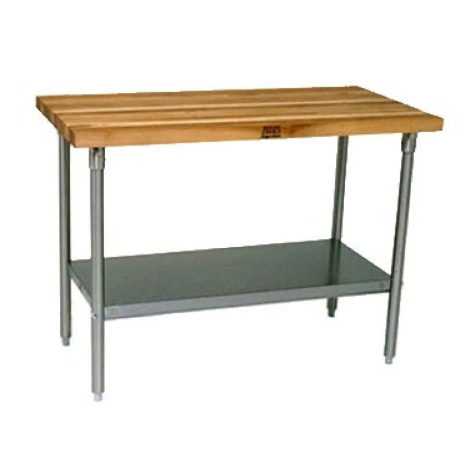 john-boos-jns10-work-table-1-1-2-maple-top-adjustable-undershelf-60-w-x-30-d-gal image 1