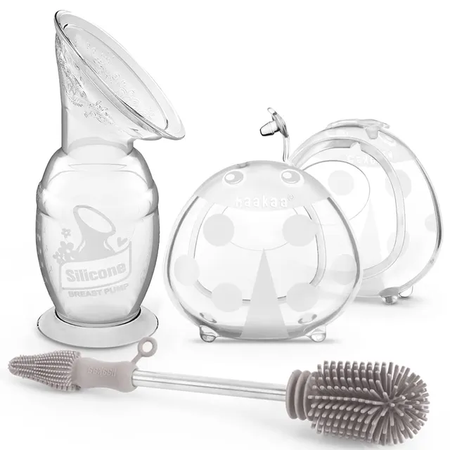 haakaa-manual-breast-pump-100ml-ladybug-milk-collector-75ml-silicone-cleaning-br image 1