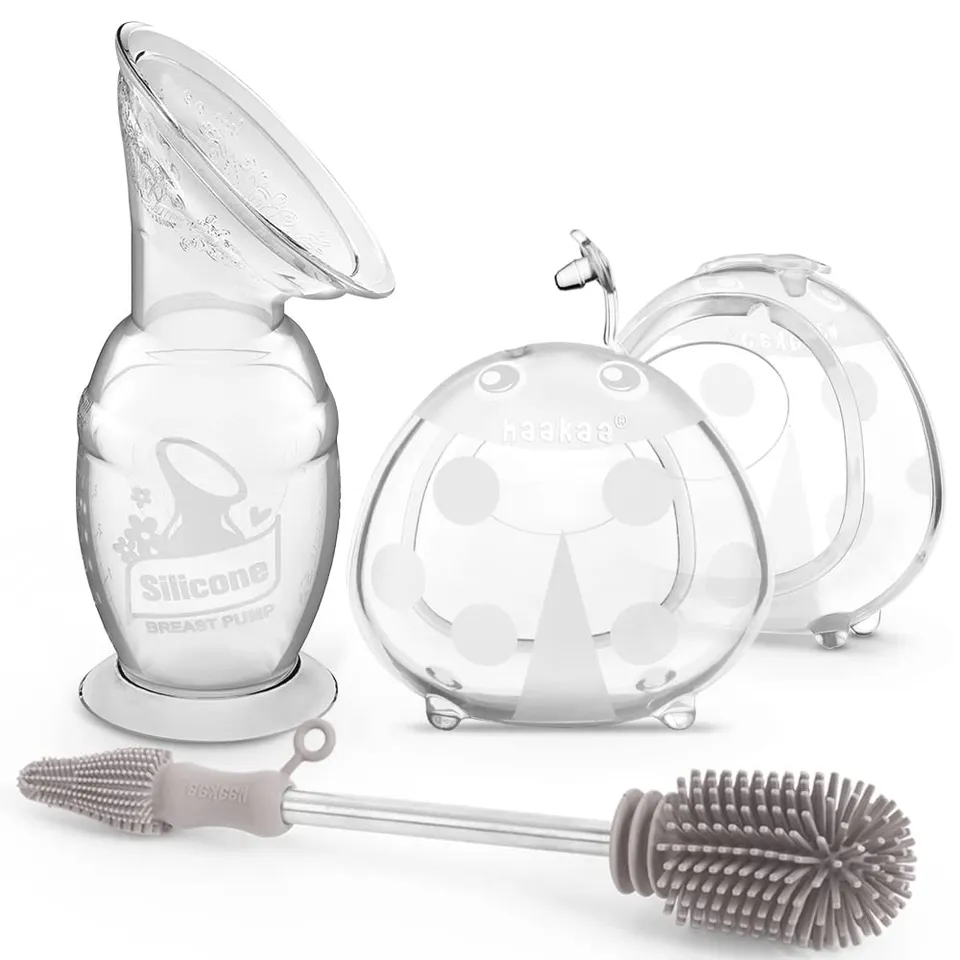 haakaa-manual-breast-pump-100ml-ladybug-milk-collector-75ml-silicone-cleaning-br image 1