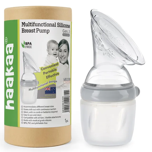 haakaa-gen-3-manual-breast-pump-upgraded-multifunctional-silicone-breast-pump-fo image 1