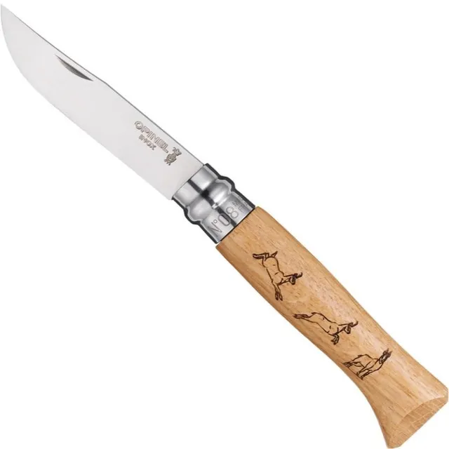 opinel-no-08-animalia-vintage-mountain-goat-folding-knife image 1