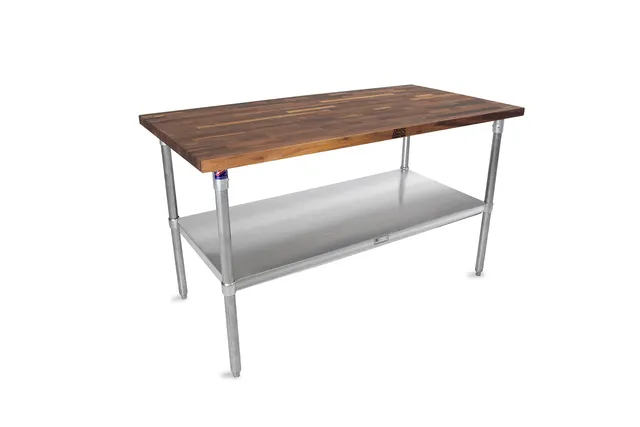 john-boos-wal-sns-walnut-top-worktable-with-stainless-base-shelf-60-x-30-x-40 image 1
