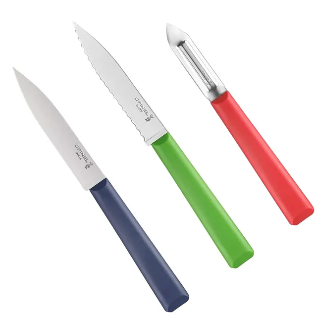 opinel-les-essentials-trio-set-paring-serrated-paring-and-peeler-dishwasher-safe image 1