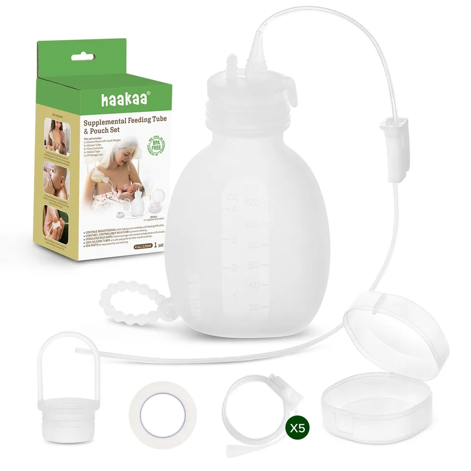 haakaa-supplemental-feeding-tube-pouch-set-original-brand-for-sns-120ml image 1