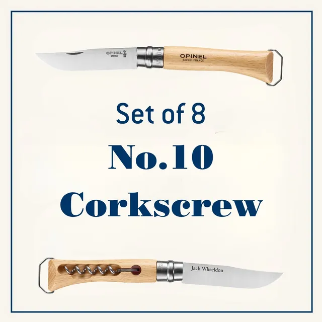 opinel-no-10-corkscrew-folding-knife-with-bottle-opener-engraved-gift-bundle-set image 1