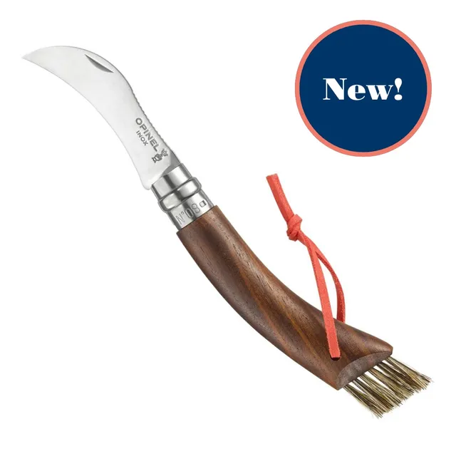 opinel-no-08-mushroom-knife-walnut-with-brush image 1