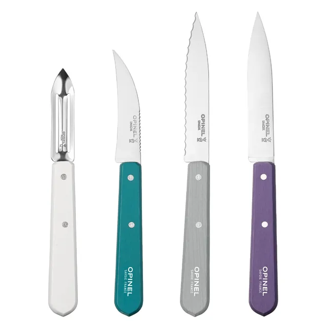 opinel-les-essentials-small-kitchen-4-piece-knife-set-paring-serrated-peeler-bir image 1