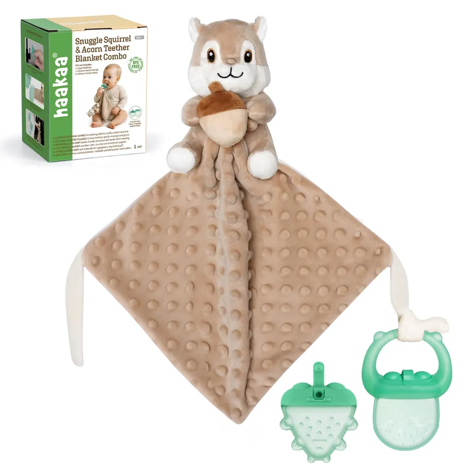 haakaa-baby-lovey-with-freezer-teether-soft-security-blanket-water-fillable-sili image 1