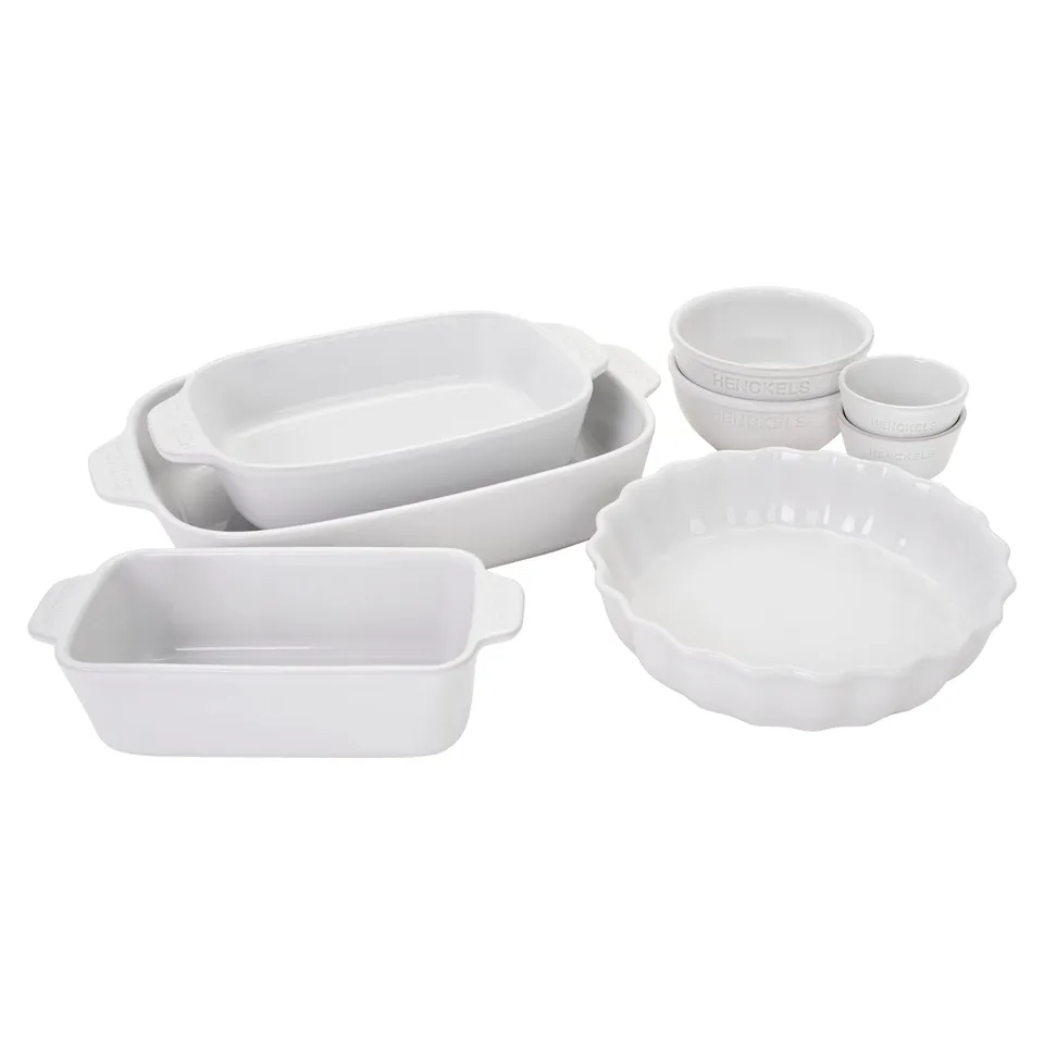 henckels-ceramic-8-piece-mixed-bakeware-serving-set-white image 1