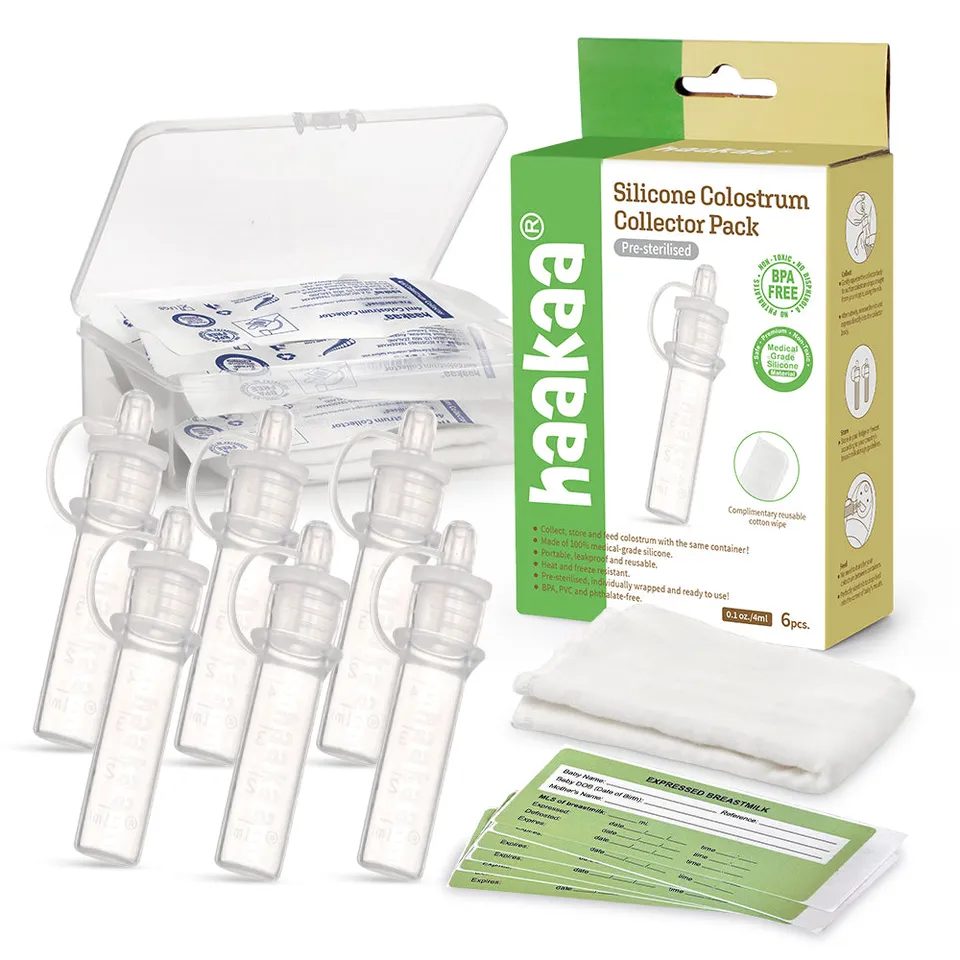 haakaa-silicone-colostrum-collector-set-4ml-6-pack-pre-sterilized image 1