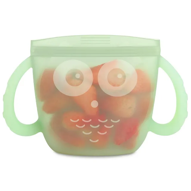 haakaa-oscar-owl-baby-snack-container-silicone-travel-snack-pouch-for-toddlers-s image 1