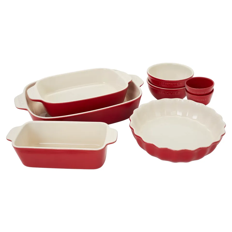 henckels-ceramic-8-piece-mixed-bakeware-serving-set-cherry-red image 1