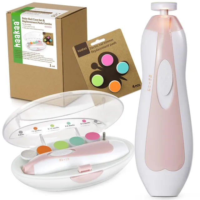haakaa-baby-nail-trimmer-electric-baby-nail-clippers-kit-with-4-replacement-pads image 1