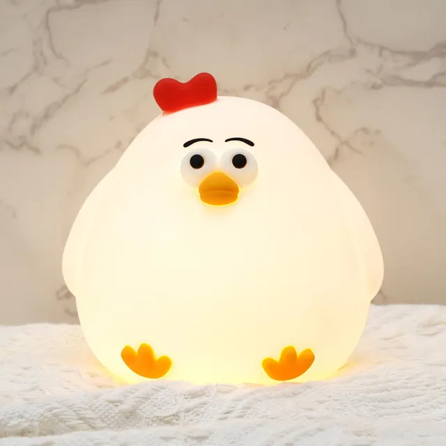 haakaa-baby-night-light-usb-rechargeable-squishy-chicken-silicone-lamp-with-time image 1
