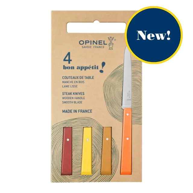 opinel-bon-app-tit-non-serrated-steak-knife-4-piece-set image 1