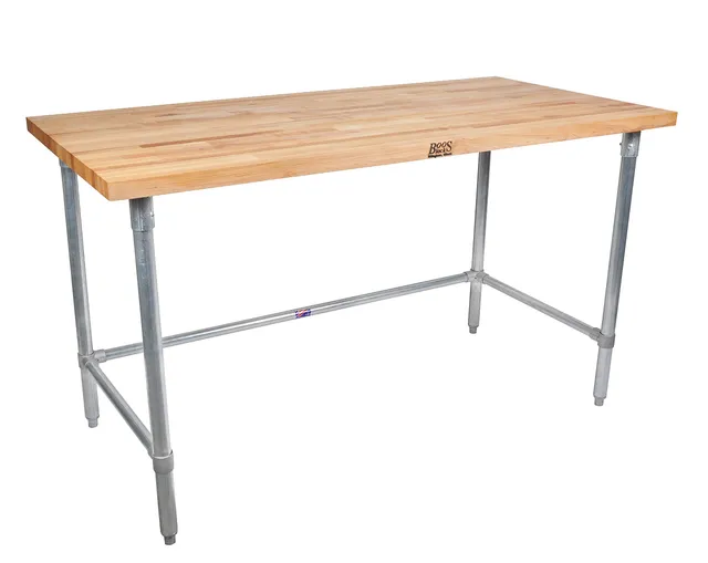 john-boos-jnb01-maple-top-work-table-36-l-x-24-w-x-1-5-thick-galvanized-steel-ba image 1