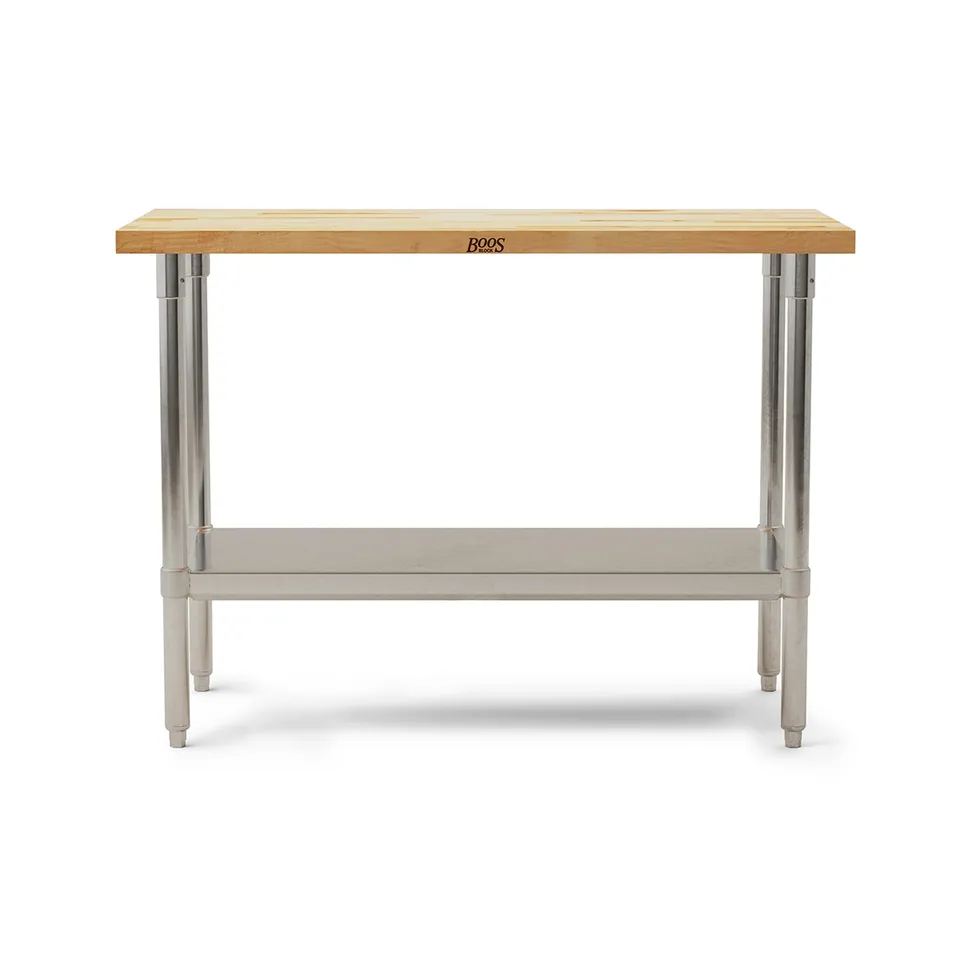 john-boos-maple-wood-top-work-table-48-x24-x36-1-5-thick-edge-grain-maple-tablet image 1
