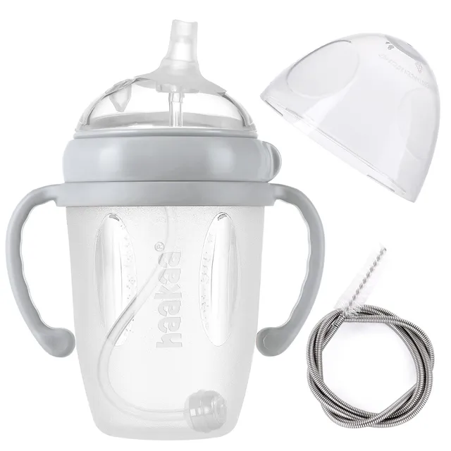 haakaa-weighted-straw-sippy-cup-for-6-month-old-8oz-250ml-silicone-baby-straw-cu image 1