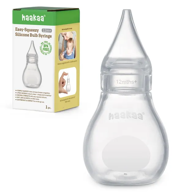 haakaa-silicone-baby-nasal-aspirator-nose-bulb-syringe-easy-squeezy-baby-nose-cl image 1