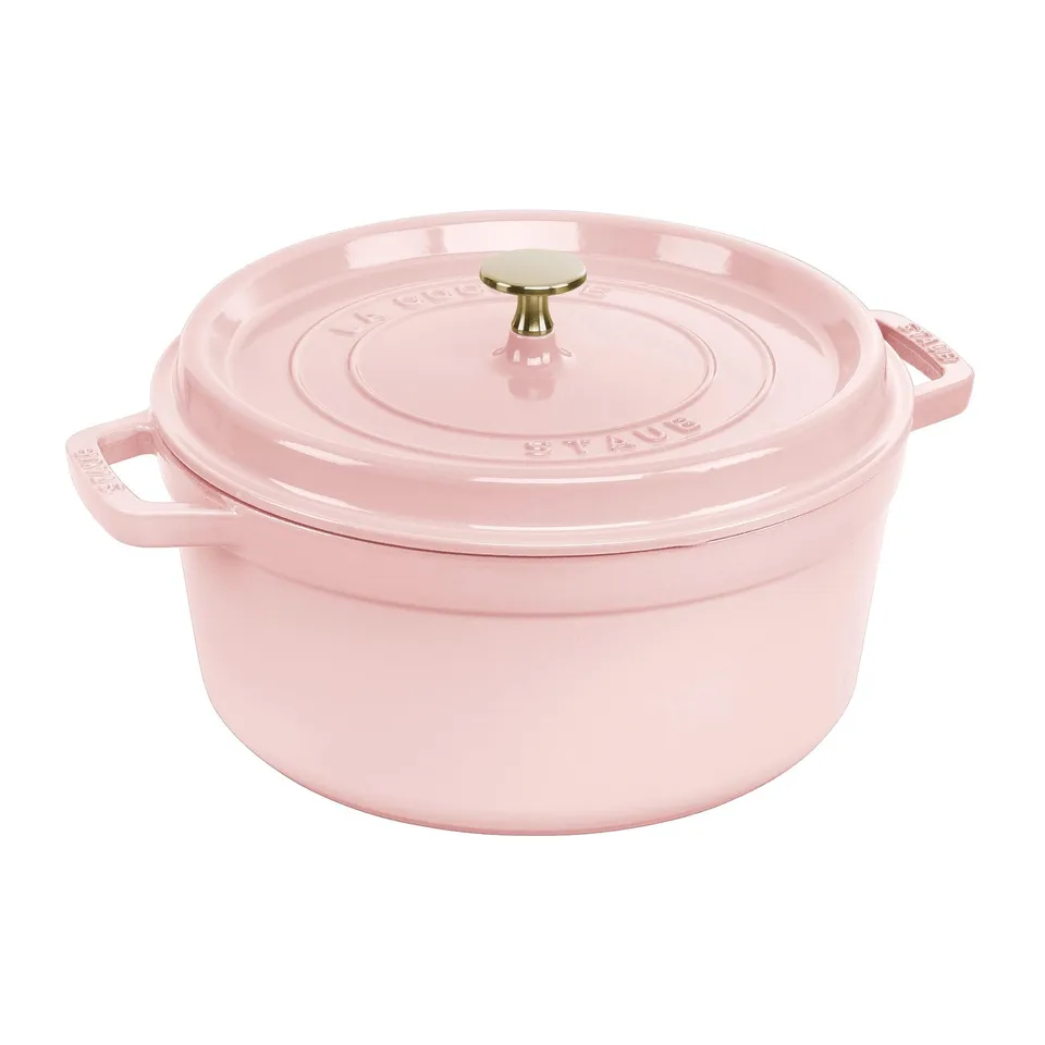 staub-cast-iron-round-cocotte-7-quart-peony-pink-dutch-oven image 1