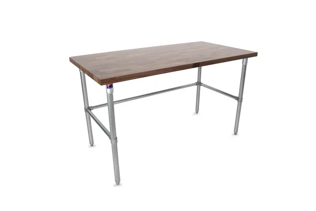 john-boos-wal-jnb02-v-work-table-with-walnut-varnique-top-and-galvanized-base-48 image 1