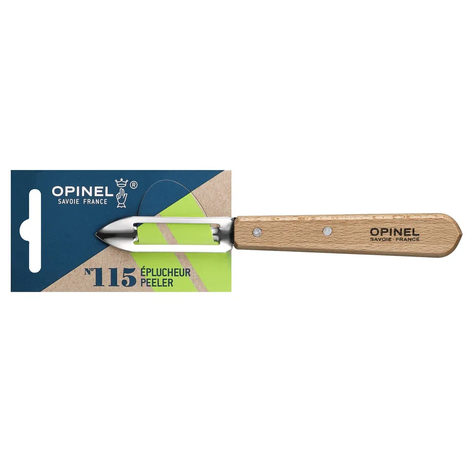 opinel-wood-peeler-essential-2-5-inch-stationary-blade-peeler-with-hornbeam-hand image 1