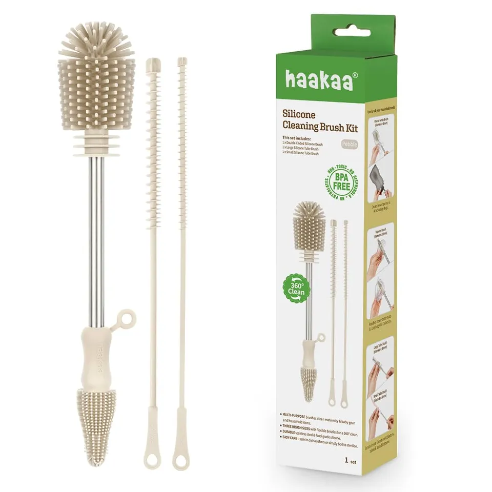 haakaa-silicone-cleaning-brush-kit-household-cleaning-brushes-for-bottles-and-cr image 1