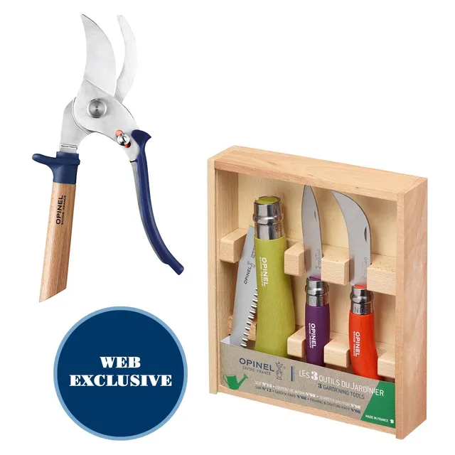 opinel-gardener-premium-set-garden-trio-hand-pruner-with-wooden-box image 1